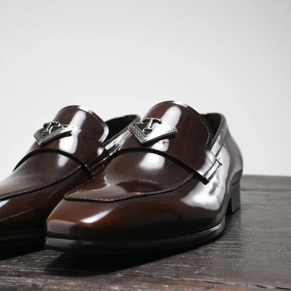 Luxury Loafer Shoe in Marsala Patent Leather